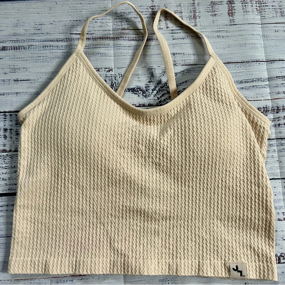 JoyLab Beige Textured Crop‎ Top